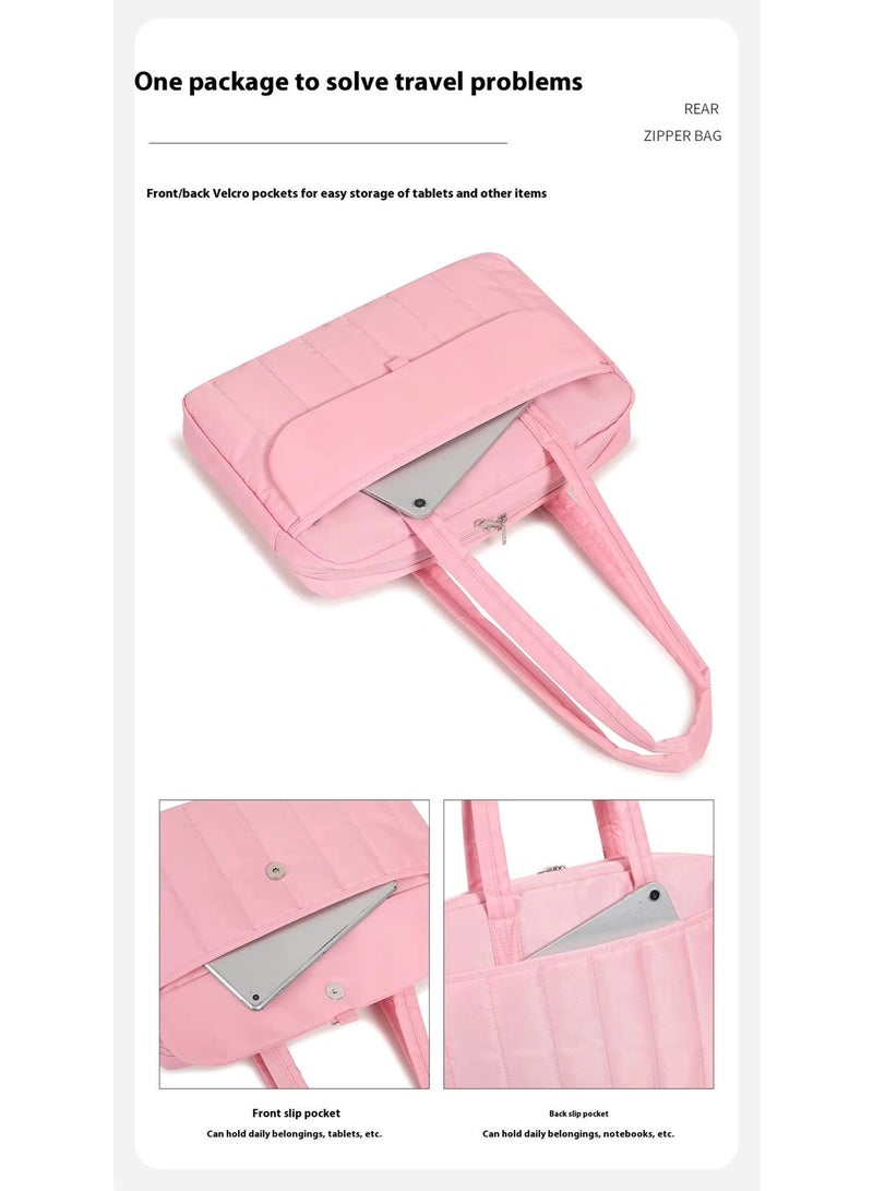 حقيبة كتف للكمبيوتر المحمول وأجهزة ماك بوك (15.6) بوصة بسعة كبيرة، مثالية للسفر والعمل كما أنها مقاومة للماء والسقوط، حقيبة يد بسيطة من قماش أكسفورد للرجال والنساء 43*33*6.5 سم - Image 4